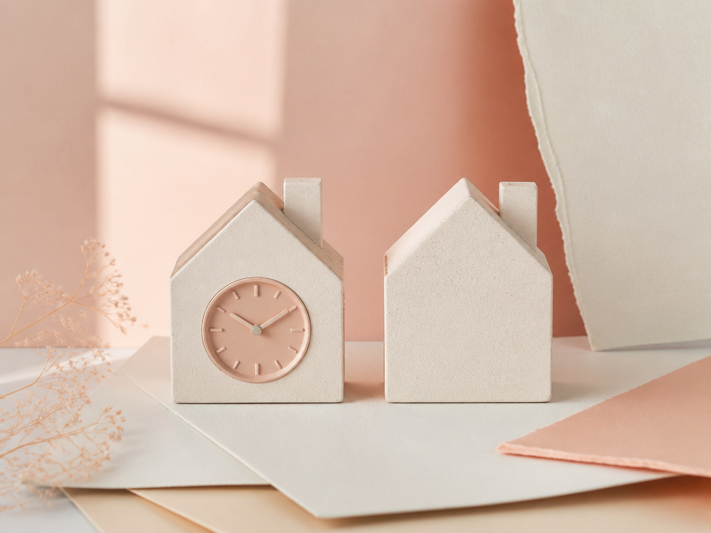 Vågskål med hus på vardera sida — symbol för att välja bolåneränta