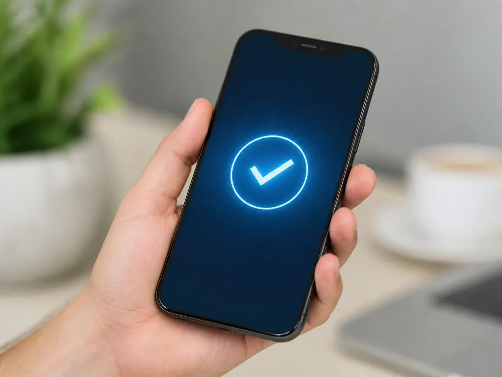 Hand håller smartphone med mobilbetalningsbekräftelse – swish gräns guide